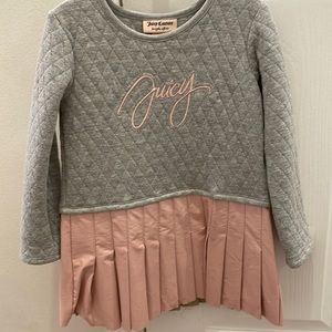 Juicy Couture Long Sleeve 4T Dress for Girls Pink and Gray